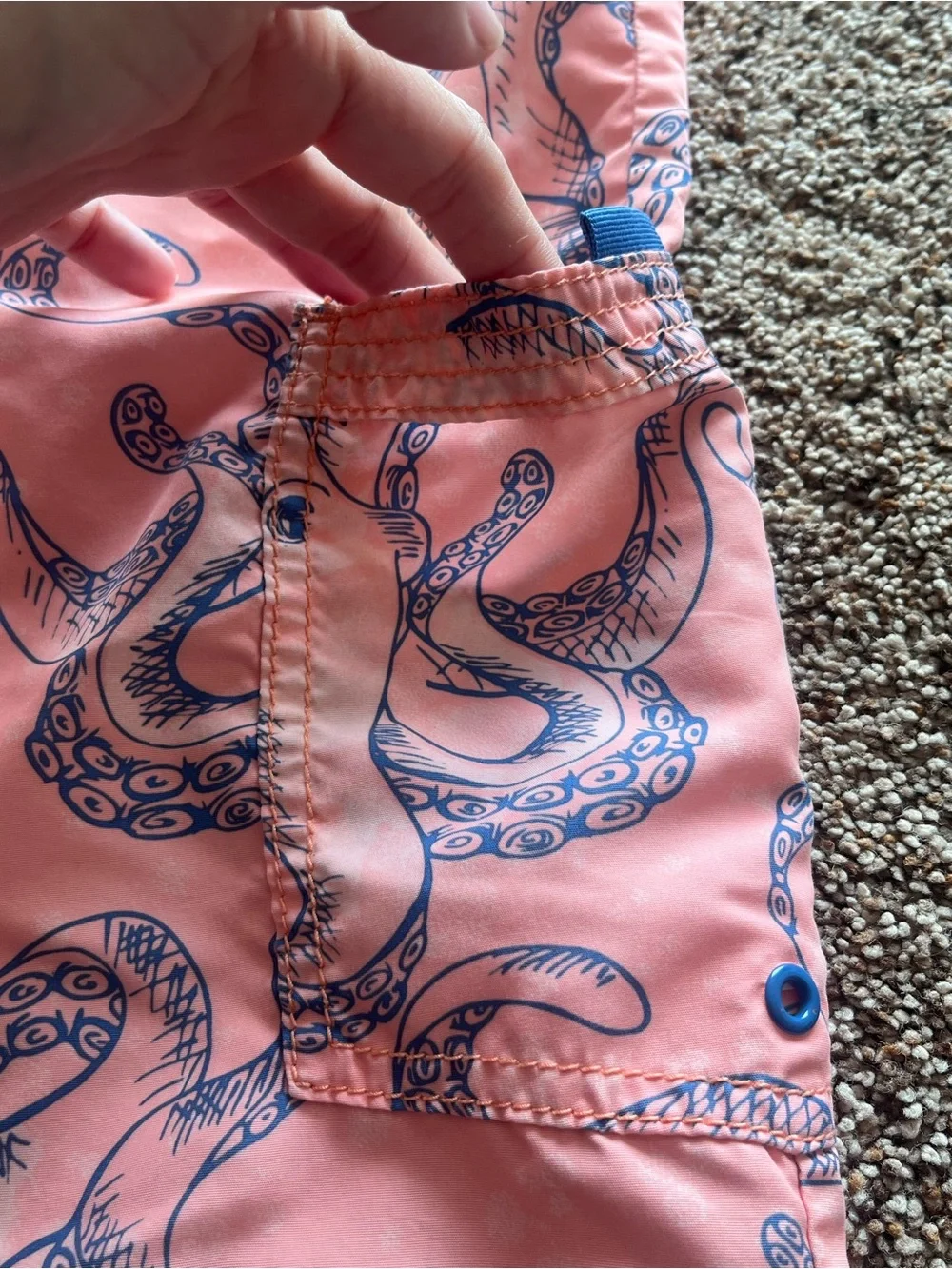 Osh Gosh Boys' Colorful Stripe and Coral Octopus Swim Shorts Set